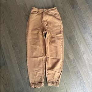 Tan High-Rise Pants Jeans